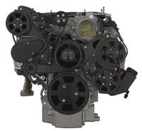 Stealth Black Mid Mount Serpentine System for LT4 Supercharged Generation V - AC, Power Steering & Alternator - All Inclusive