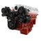 Black Chevy LS Engine Mid Mount Serpentine Kit - AC, Alternator & Power Steering