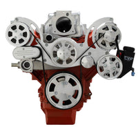 Chevy LS Engine Mid Mount Serpentine Kit - AC, Alternator & Power Steering - Mid-Mount