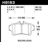 Hawk 01 Ford Mustang Bullitt / 94, 96-99, 01, 03-04 Cobra / 03-04 Mach 1 DTC-60 Race Rear Brake Pads