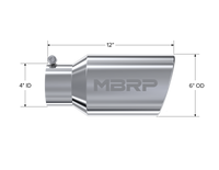 MBRP Universal Tip 6 O.D. Angled Rolled End 4 inlet 12 length