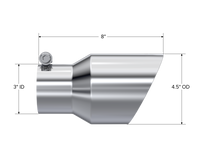 MBRP Universal Tip 4.5in O.D. Dual Wall Angled 3in inlet 8in length T304