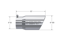 MBRP Universal Tip 6 O.D. Angled Rolled End 5 inlet 12 length