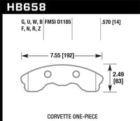 Hawk 06-10 Chevy Corvette (Improved Pad Design) Front Ceramic Sreet Brake Pads