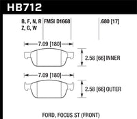 Hawk 13 Ford Focus HP+ Front Street Brake Pads