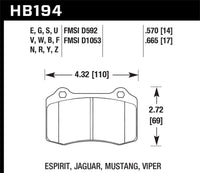 Hawk 04-11 Chry 300C/06-14 Jeep Grand Cherokee SRT-8 /10-14 Chevy Camaro SS Race DTC-30 Brake Pads